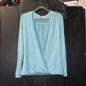 Athleta Light Blue Draped Blouse